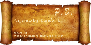 Pajenszky Donát névjegykártya
